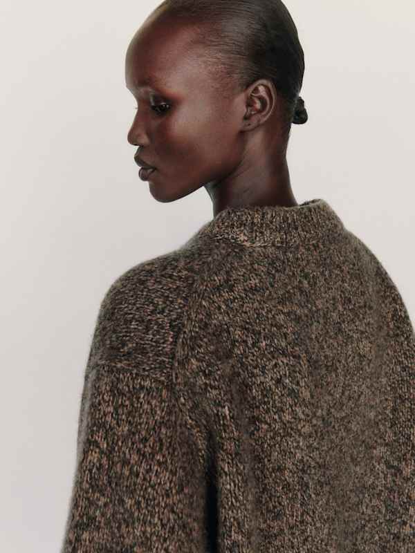 Jo Regenerative Wool Oversized Crew - Trail Mix