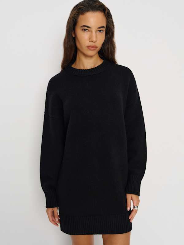 Laurence Regenerative Wool Sweater Dress - Black