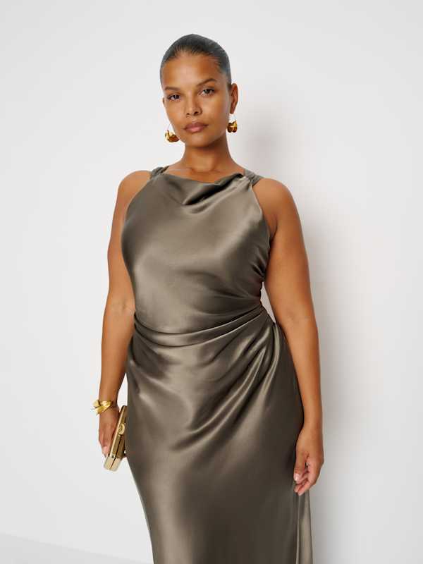 Anaiis Silk Dress Es - Morel