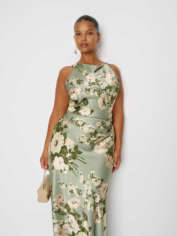 Anaiis Silk Dress Es - Tarragon