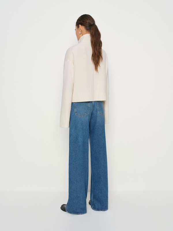 March Regenerative Wool Cropped Turtleneck - Arctic