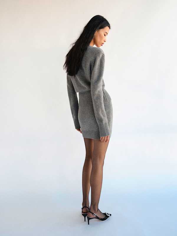 Amy Regenerative Wool Sweater Set - Mid Grey