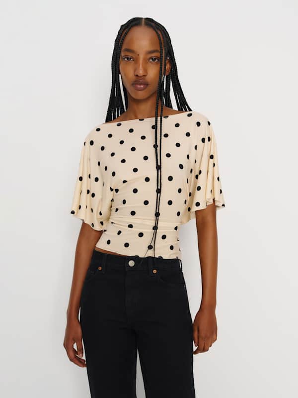 Avery Knit Top - Sundae Dot
