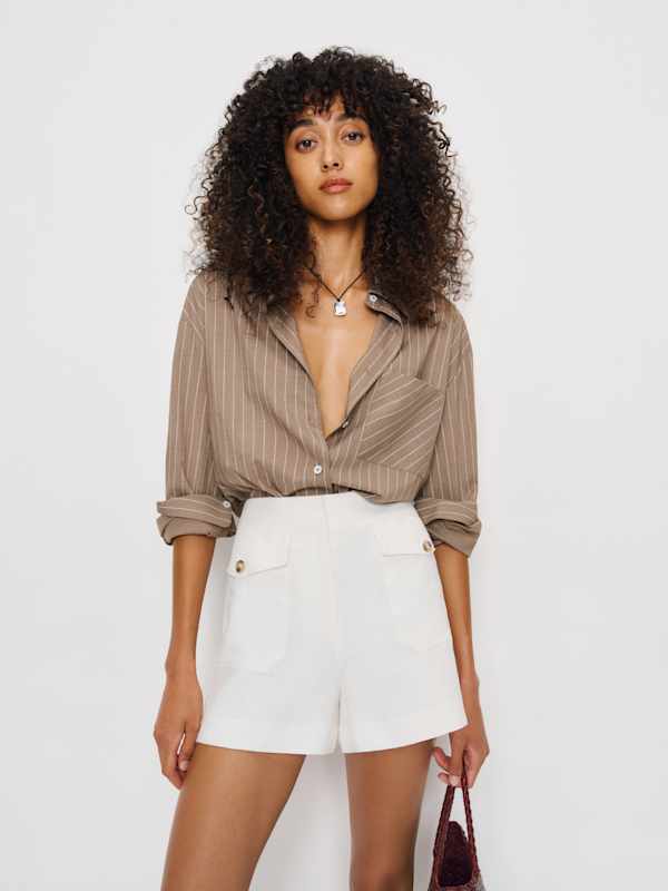 Trixie Linen Short - White