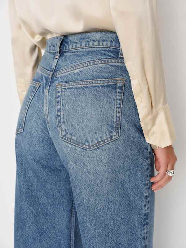 Cary High Rise Slouchy Wide Leg Short Jeans - Colorado