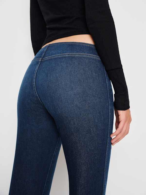 Naomi Super Stretch Low Rise Bootcut Jeans - Wheeler Exposed Buttons