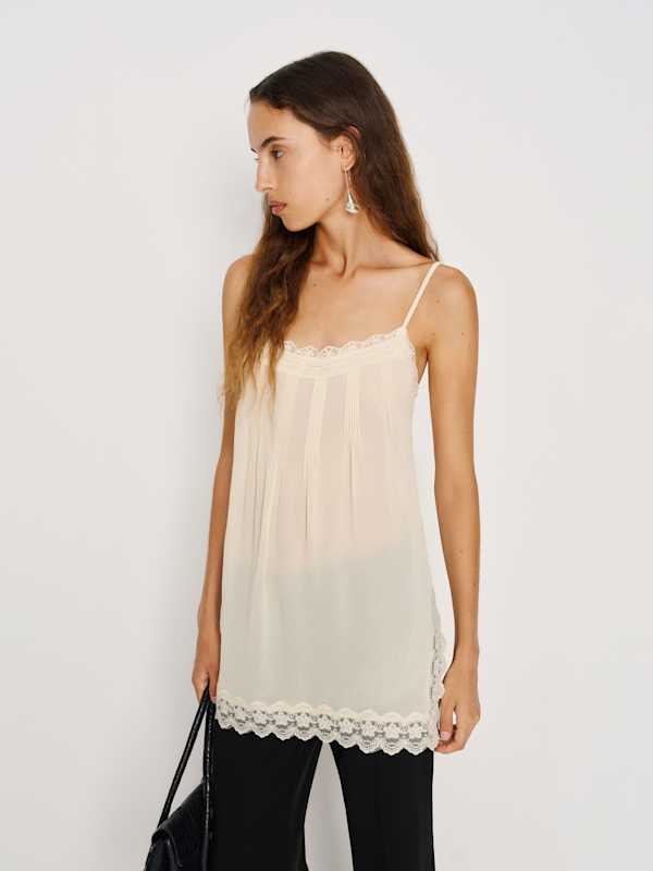 Bijou Sheer Top - Cream