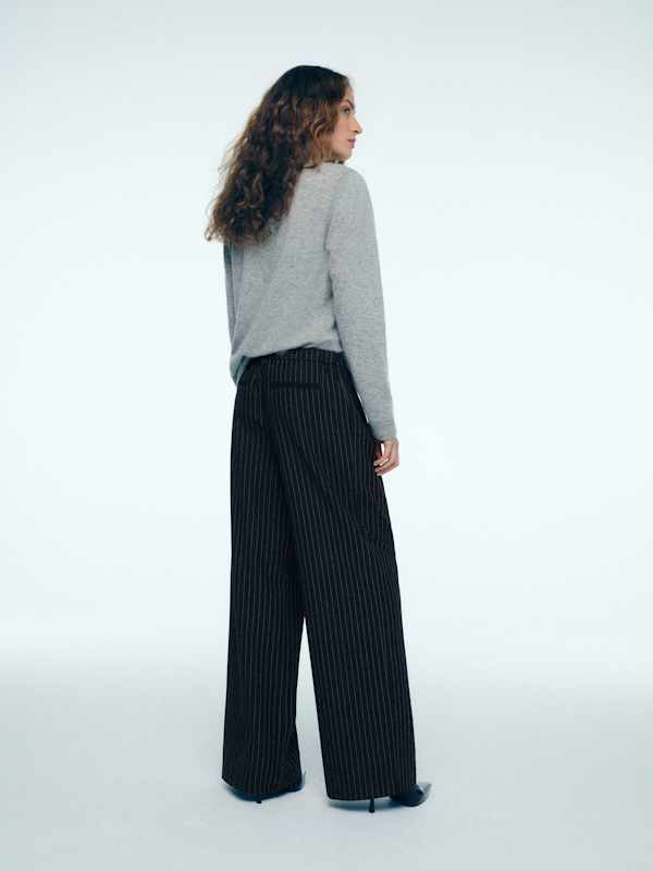 Marion Low Rise Pant - Black And White Stripe