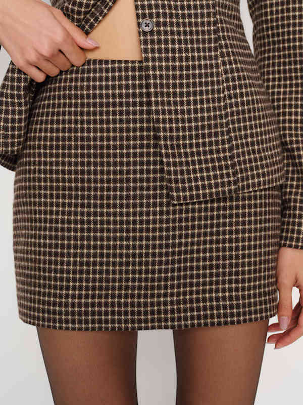 Chloe Two Piece - Brown Check