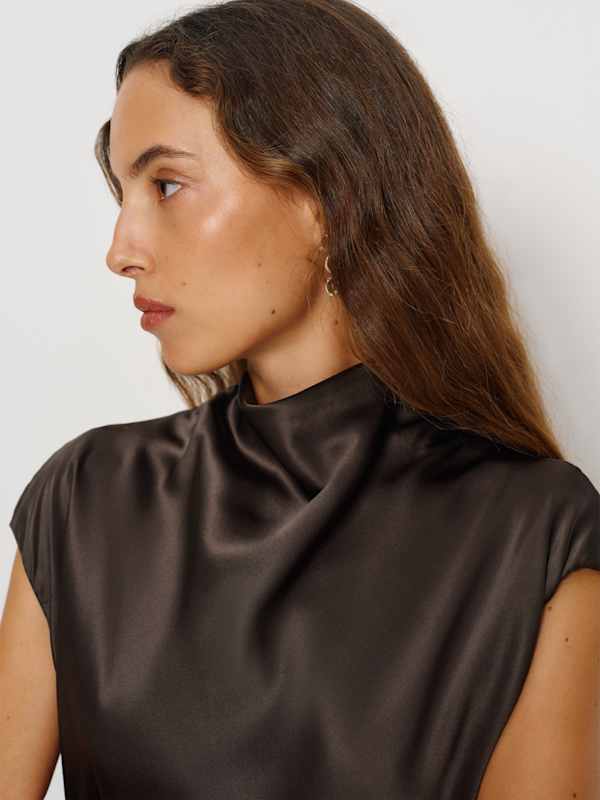 Robe en soie Rory - Perle noire