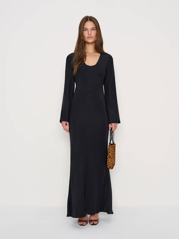 Vivia Silk Dress - Black