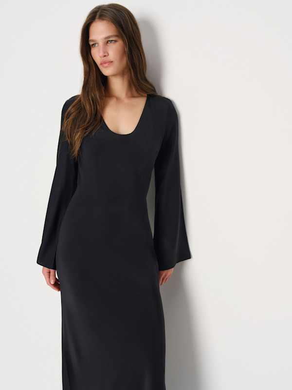 Vivia Silk Dress - Black