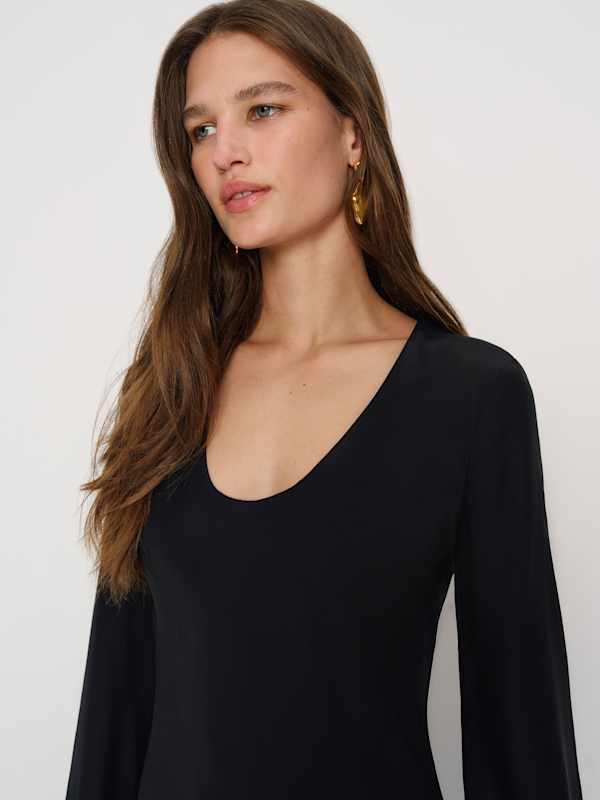 Vivia Silk Dress - Black