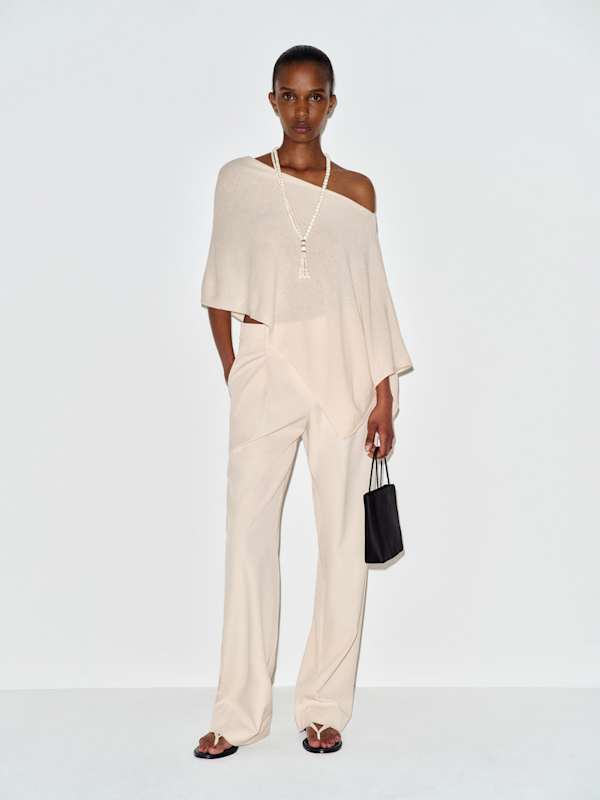 Alden Cashmere Poncho - Fior Di Latte