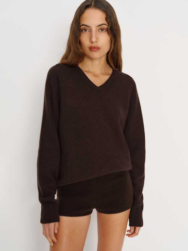 Walton Cashmere V-neck - Mole