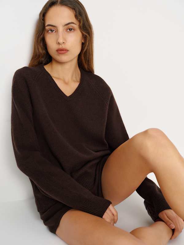 Walton Cashmere V-neck - Mole