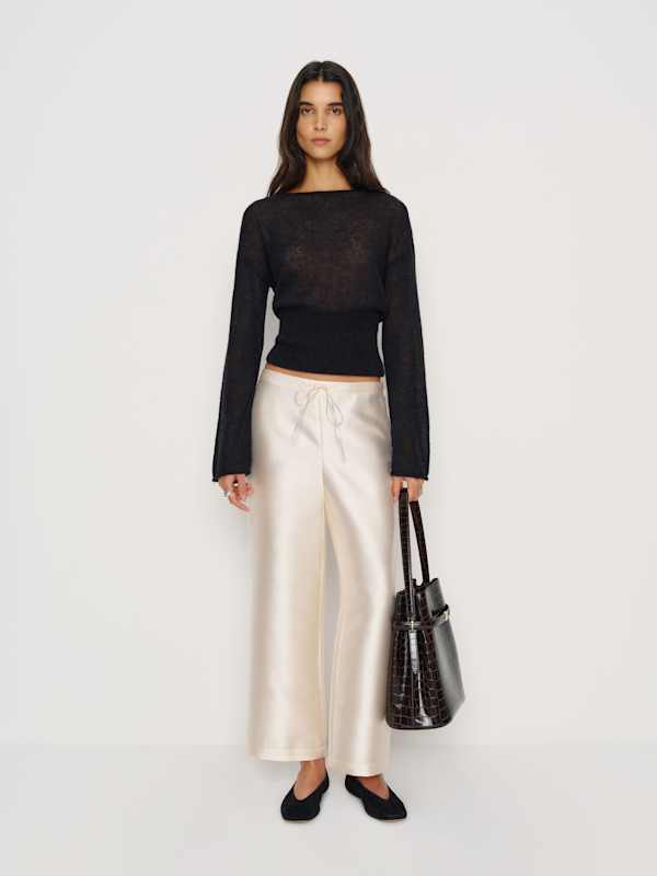 Pull transparent en alpaga Soren - Noir