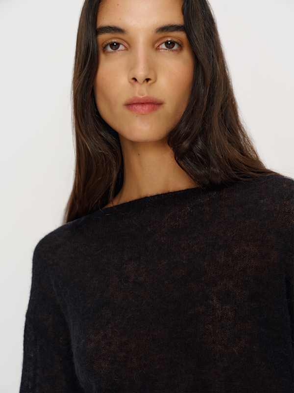 Pull transparent en alpaga Soren - Noir