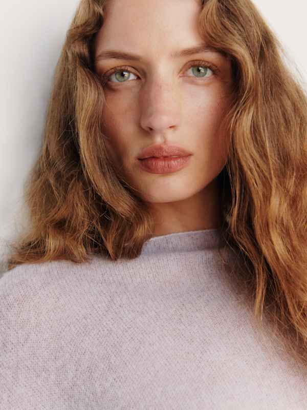 Soren Sheer Alpaca Sweater Top - Dream