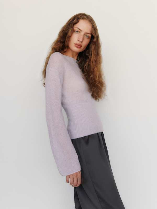 Soren Sheer Alpaca Sweater Top - Dream