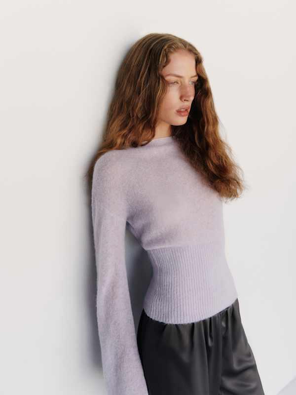Soren Sheer Alpaca Sweater Top - Dream
