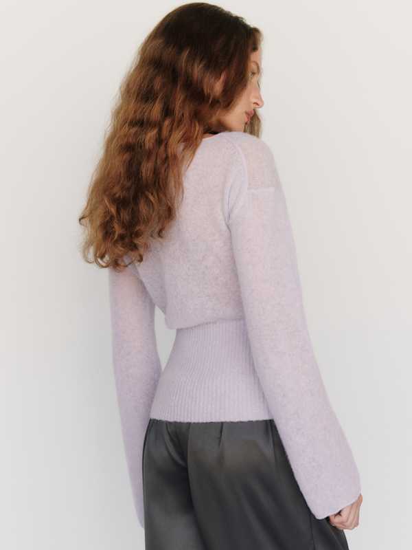 Soren Sheer Alpaca Sweater Top - Dream