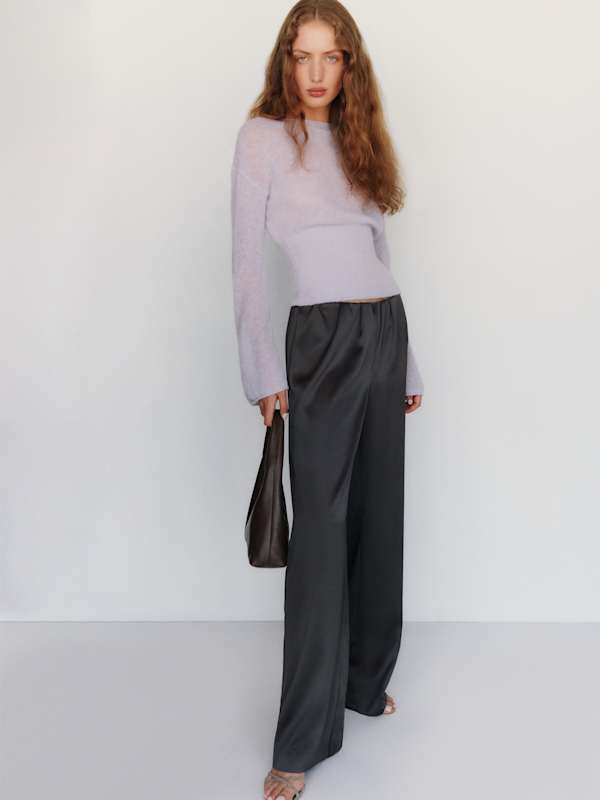 Soren Sheer Alpaca Sweater Top - Dream