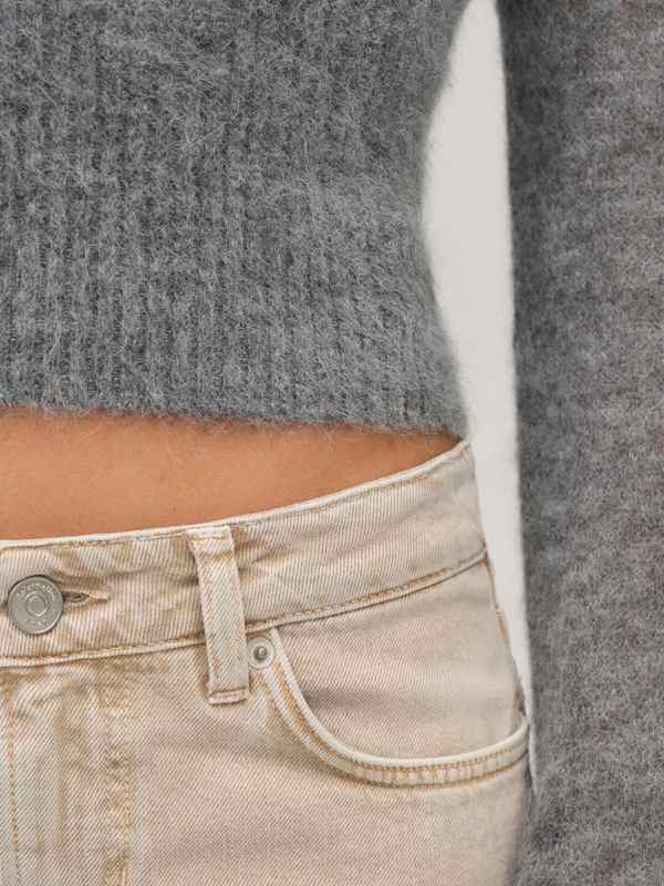 Soren Sheer Alpaca Sweater Top - Thunder