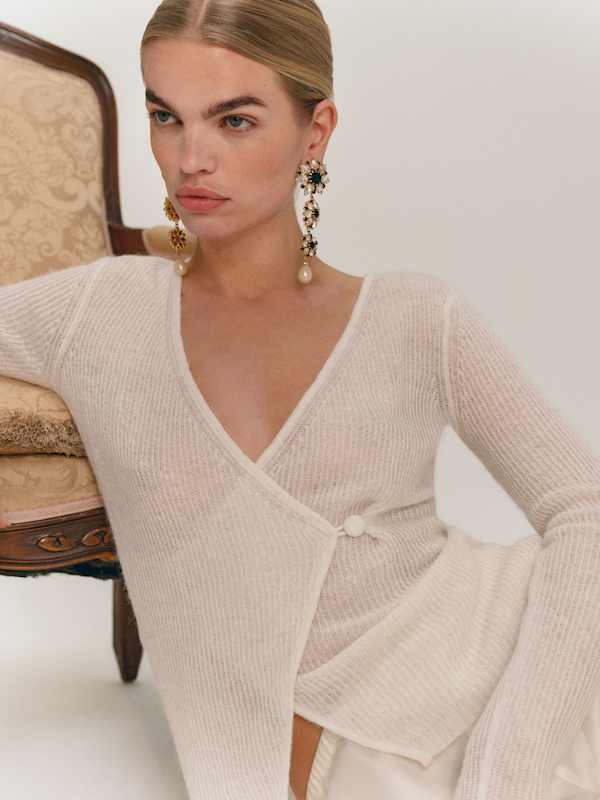 Orson Alpaca Cardigan - White