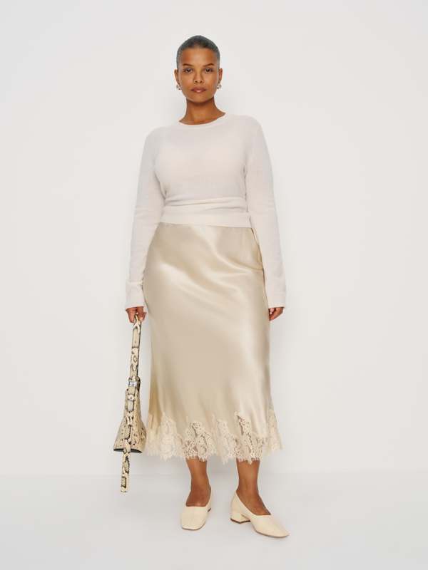 Carolina Silk Skirt Es - Almond