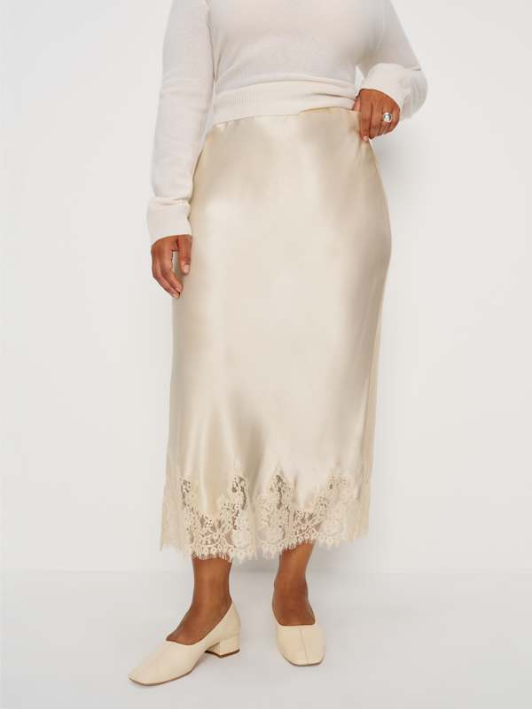 Carolina Silk Skirt Es - Almond