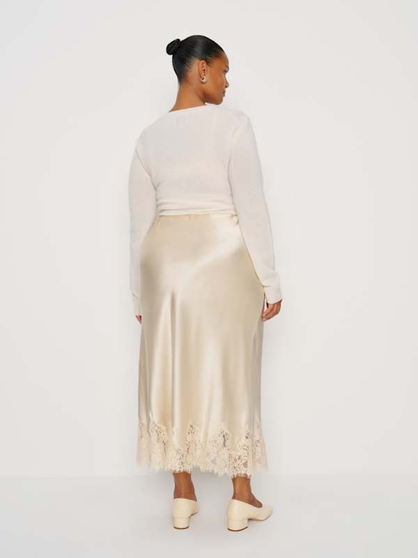 Carolina Silk Skirt Es - Almond