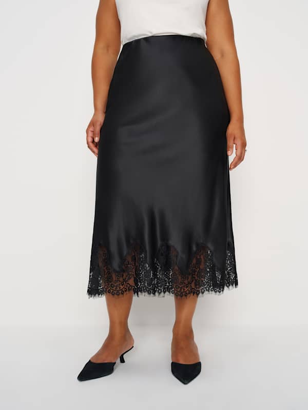 Carolina Silk Skirt Es - Black