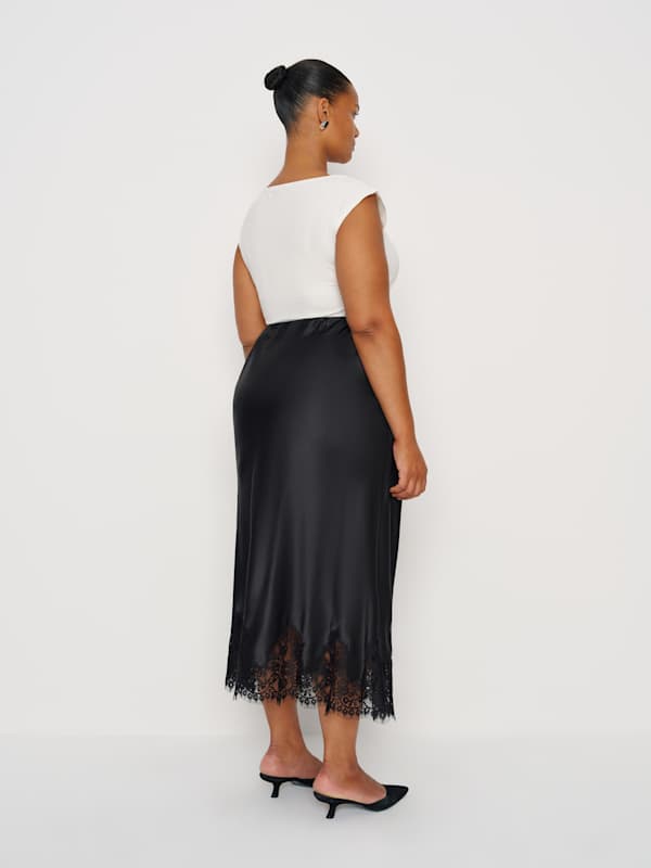 Carolina Silk Skirt Es - Black