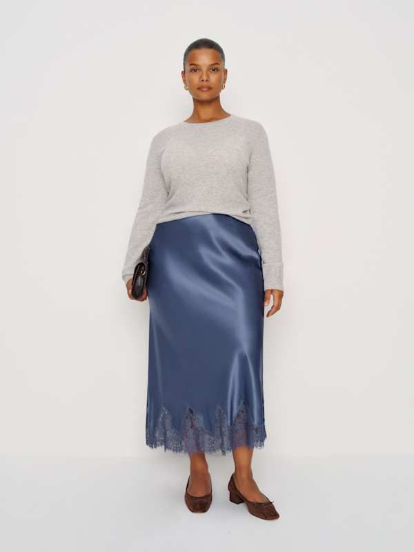 Carolina Silk Skirt Es - Cornflower