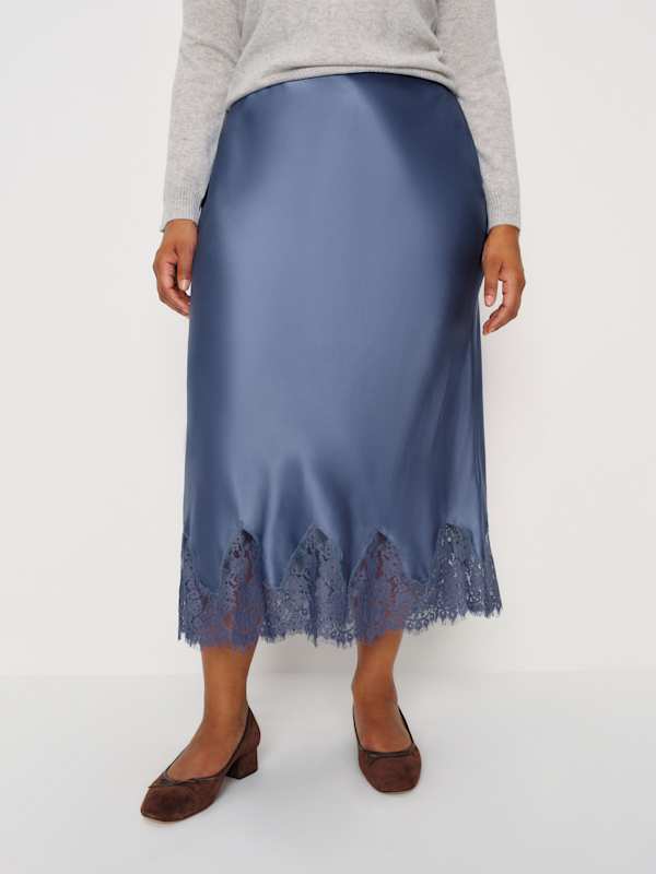 Carolina Silk Skirt Es - Cornflower