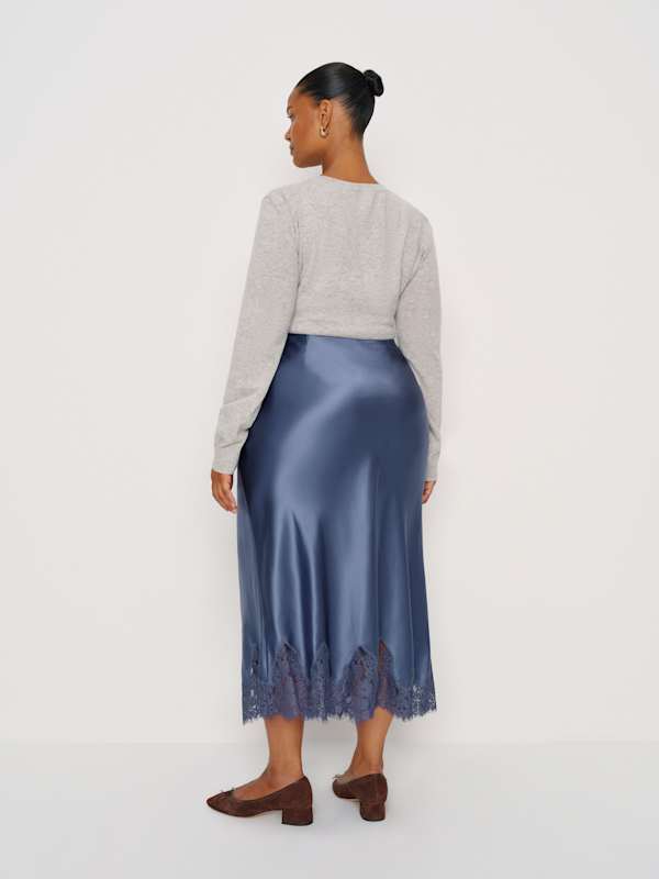 Carolina Silk Skirt Es - Cornflower