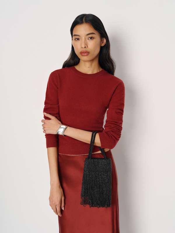 Valentina Mini Beaded Bag - Black Beaded