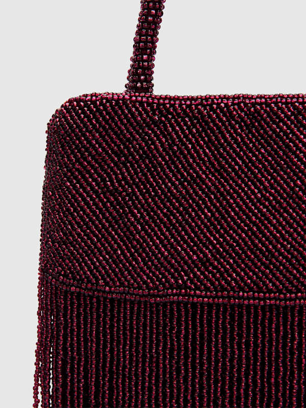 Valentina Mini Beaded Bag - Burgundy Beaded