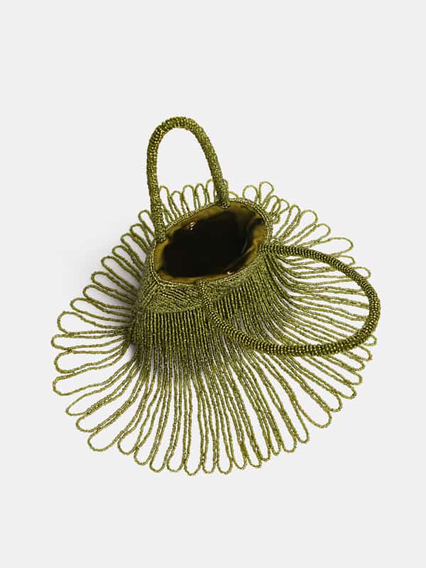 Valentina Mini Beaded Bag - Moss Garden Beaded