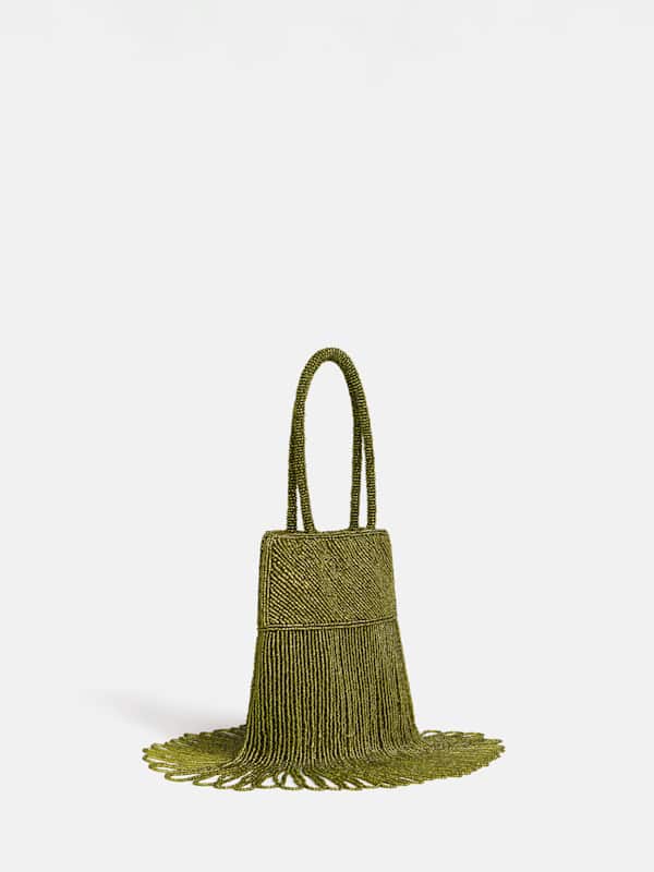 Valentina Mini Beaded Bag - Moss Garden Beaded