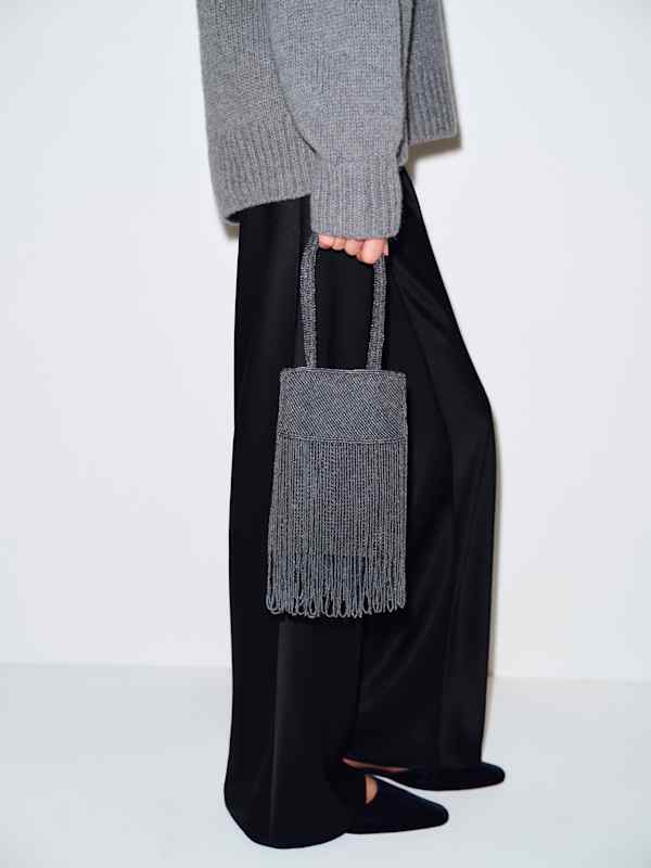 Valentina Mini Beaded Bag - Navy Beaded