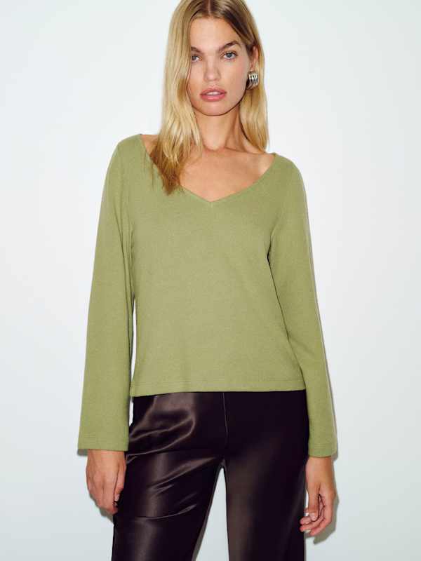 Mabel Knit Top - Green Bean