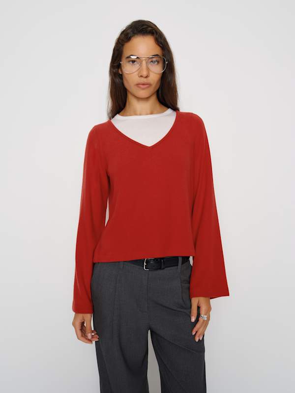 Mabel Knit Top - Lipstick