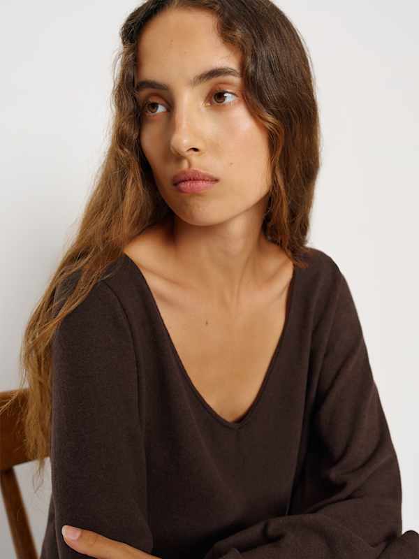 Mabel Knit Top - Mole
