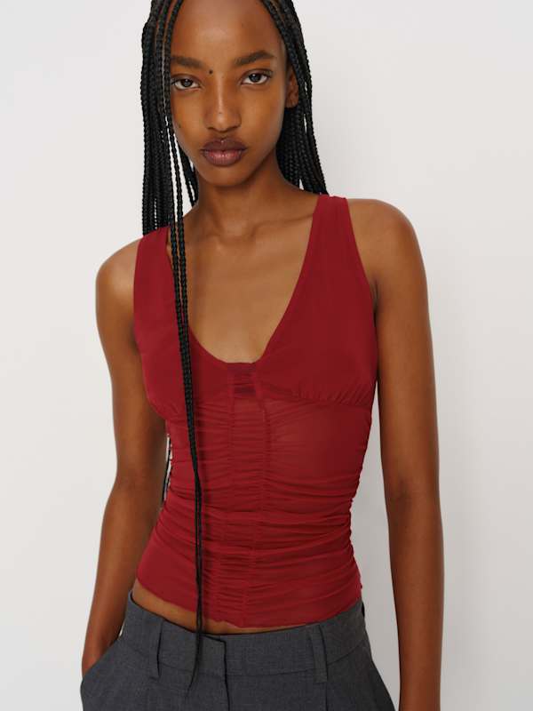 Valentine Knit Top - Deep Red