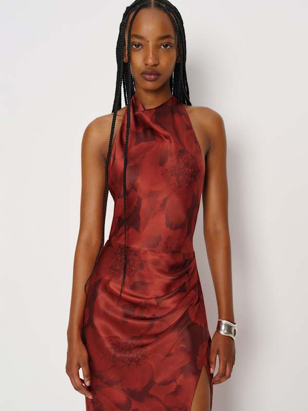Emeline Silk Dress - Carnelian
