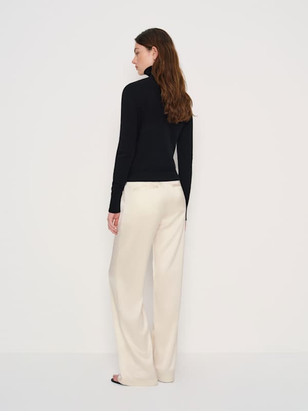 Vida Satin Low Rise Pant - Fior Di Latte