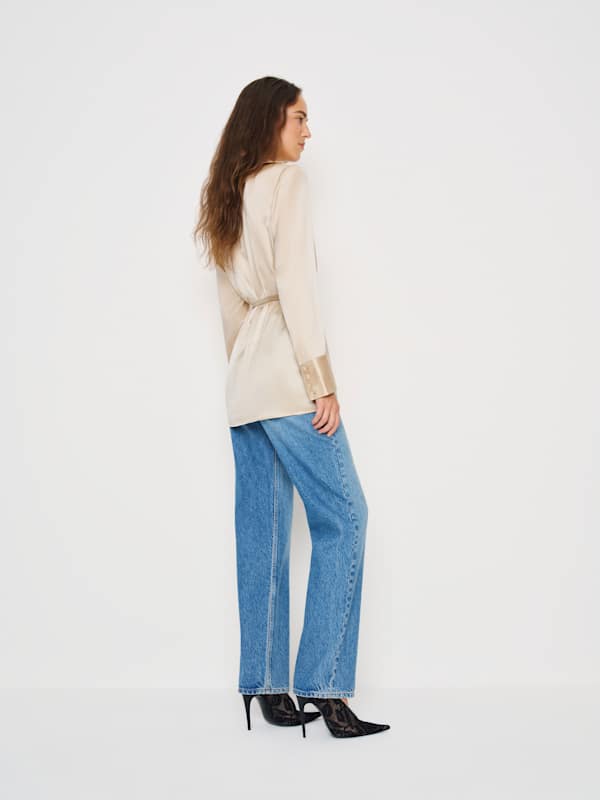 Camilla Silk Top - Almond