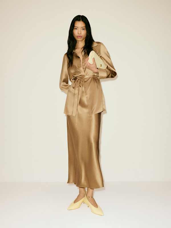 Camilla Silk Top - Riesling